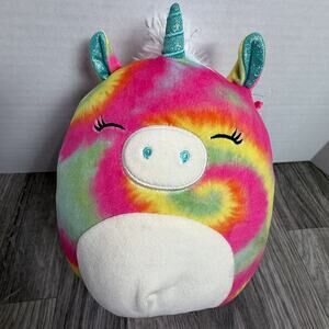 Original Squishmallows Tie-Dye Unicorn Plush Kellytoy Jazwares 2022 Rainbow